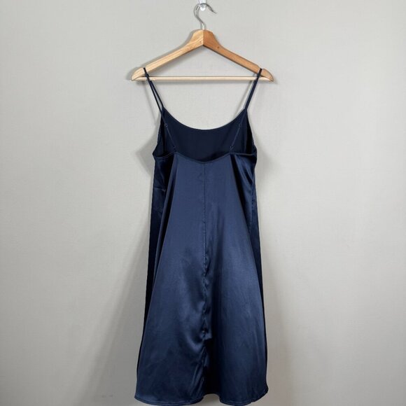 Staud Midi Slip Dress Women's Small Blue Cocktail Party Minimalist Satin NWOT - Picture 3 of 11